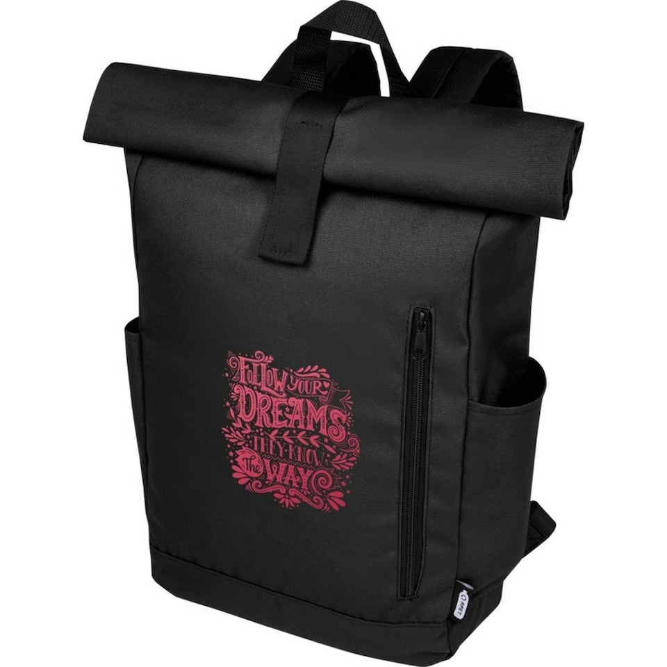 image 1 of Unbranded Byron Roll Up 18L Backpack - Solid Black - One Size | Black