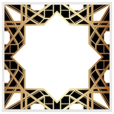 Art deco star border (Picture Frame) White | S
