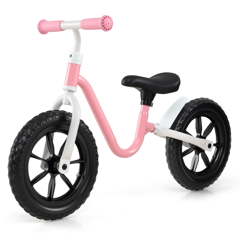 image 1 of COSTWAY 12” Balance Bike No Pedal Training Bicycle w/Adjustable Handle-Pink