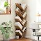 image 2 of HOMCOM 9-Tier Tree Bookshelf with Steel Frame for Living Room, Rustic Brown