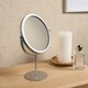 image 2 of OHS Round Freestanding Table Top Stainless Steel Bathroom Vanity Mirror, 27x19cm - Silver