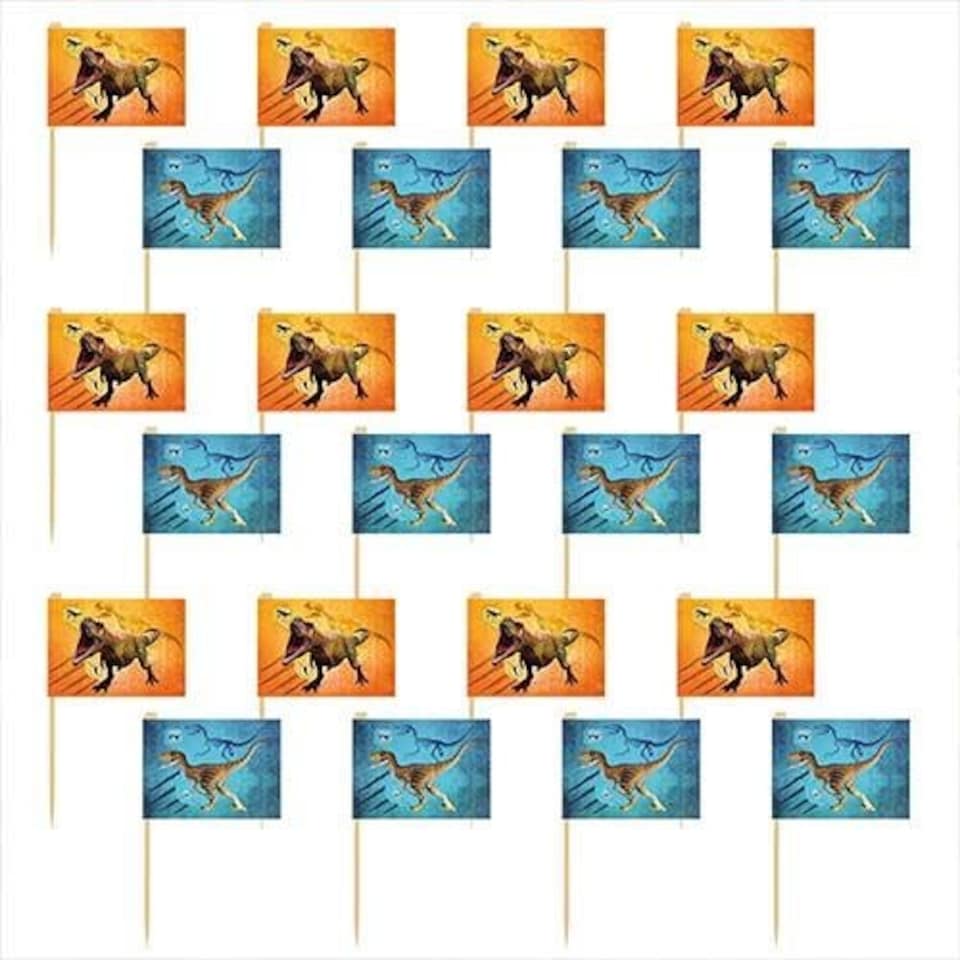 image 1 of T-Rex Dinosaur Food Cocktail Picks - Pack of 24