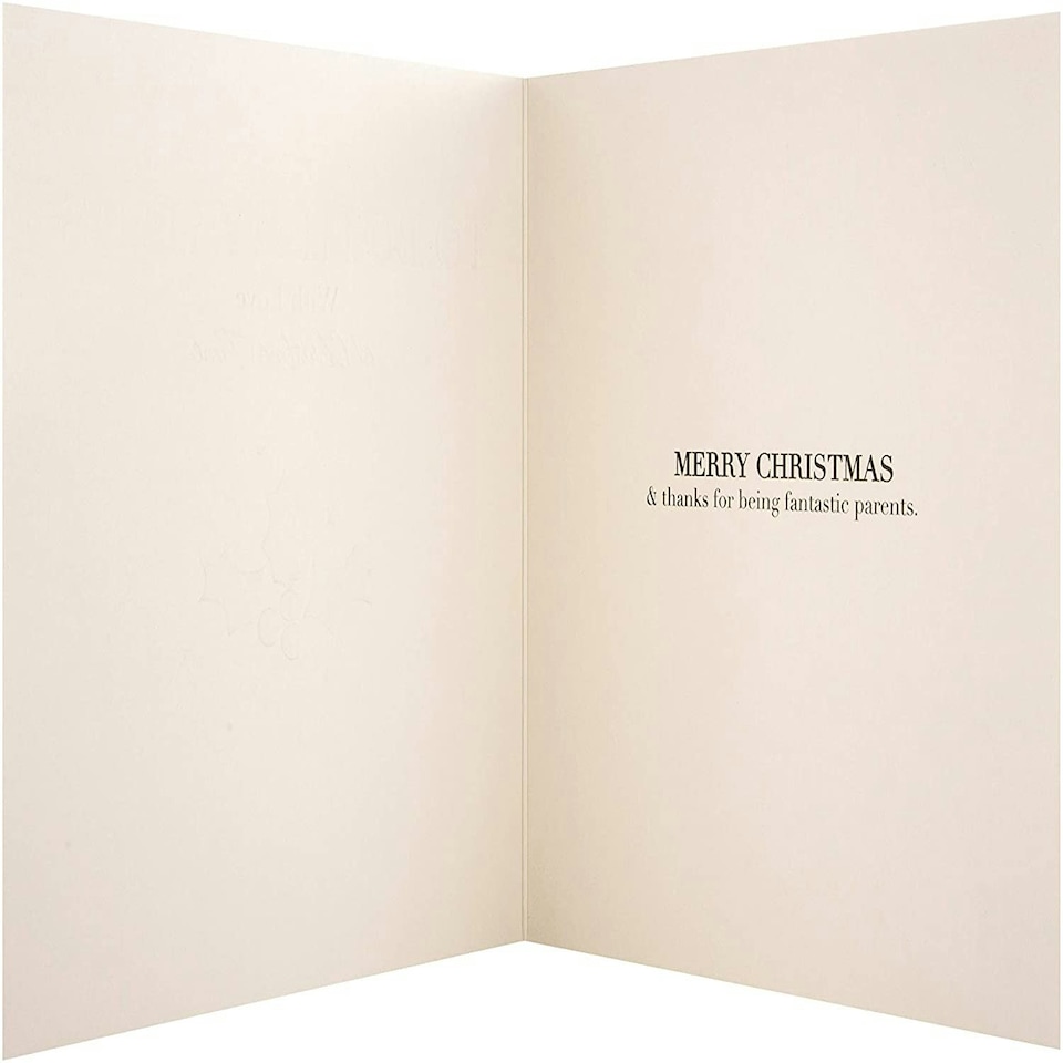 image 1 of Christmas Studio Card for 'Both My Dads' Embossed Silver and Copper Foil Design