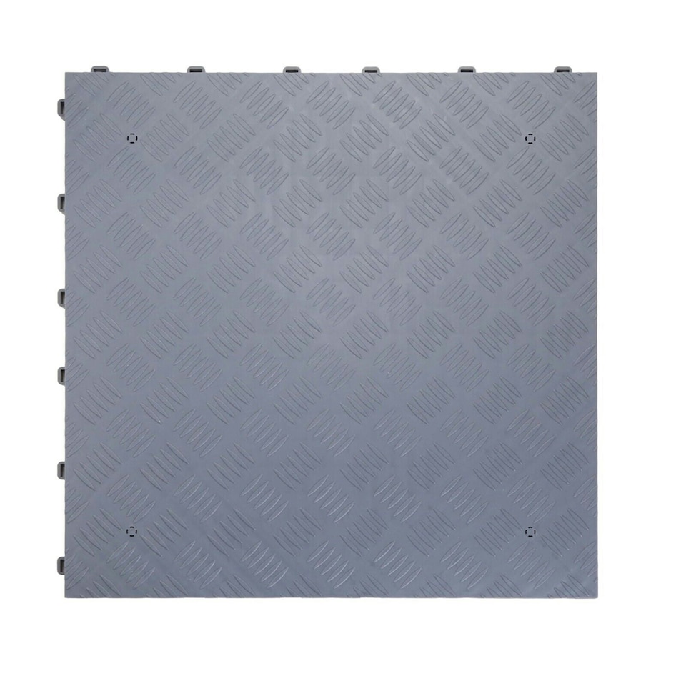 Modular Interlocking Solid Floor Tiles - Grey