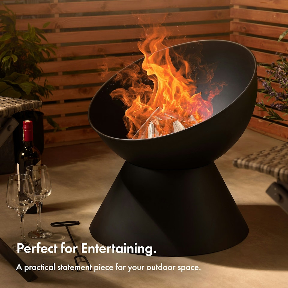 image 1 of VonHaus Fire Pit with Fire Poker Use Wood or Charcoal