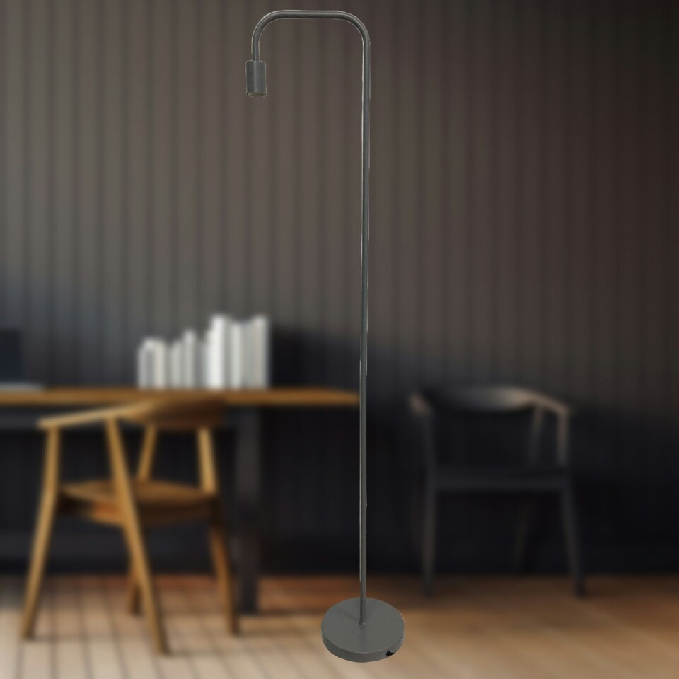 image 1 of Leroy - Grey 151cm Exposed Bulb Floor Lamp Grey