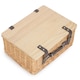 image 3 of 41cm Buff Willow Empty Picnic Basket with Pinewood Lid