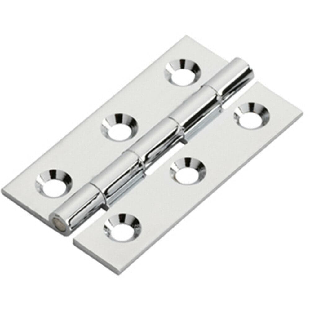 Loops PAIR 50 x 28 x 1.5mm Cabinet Hinge Polished Chrome Small Cupboard Door