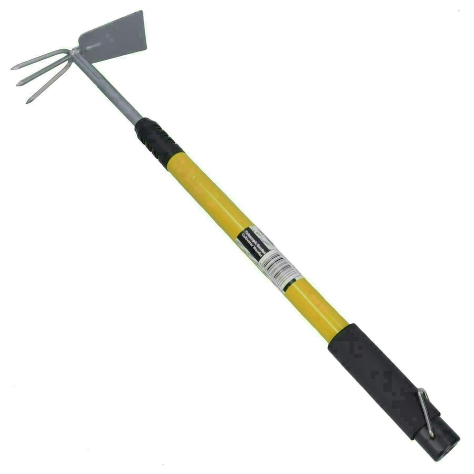 image 1 of Telescopic Extending Garden Cultivator Weeder 62 - 90cm Double Head Hoe Fork