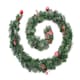 image 1 of Best Artificial 9ft Lightly Frosted Red Decorated Christmas Garland