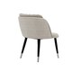 image 4 of Set of 2 Milano Velvet Dining Chairs with Stylish Ribbed Back Design, Black Metal Legs with Silver Tips Grey | Silver End Tips