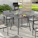 image 10 of Outsunny Garden Dining Table for 6 Person, Rectangle Outdoor Table with Easy Clean Slat Top, Rust Resistant Steel Frame, for Terrace, Balcony, 150 x 80 x 74 cm, Grey | Grey