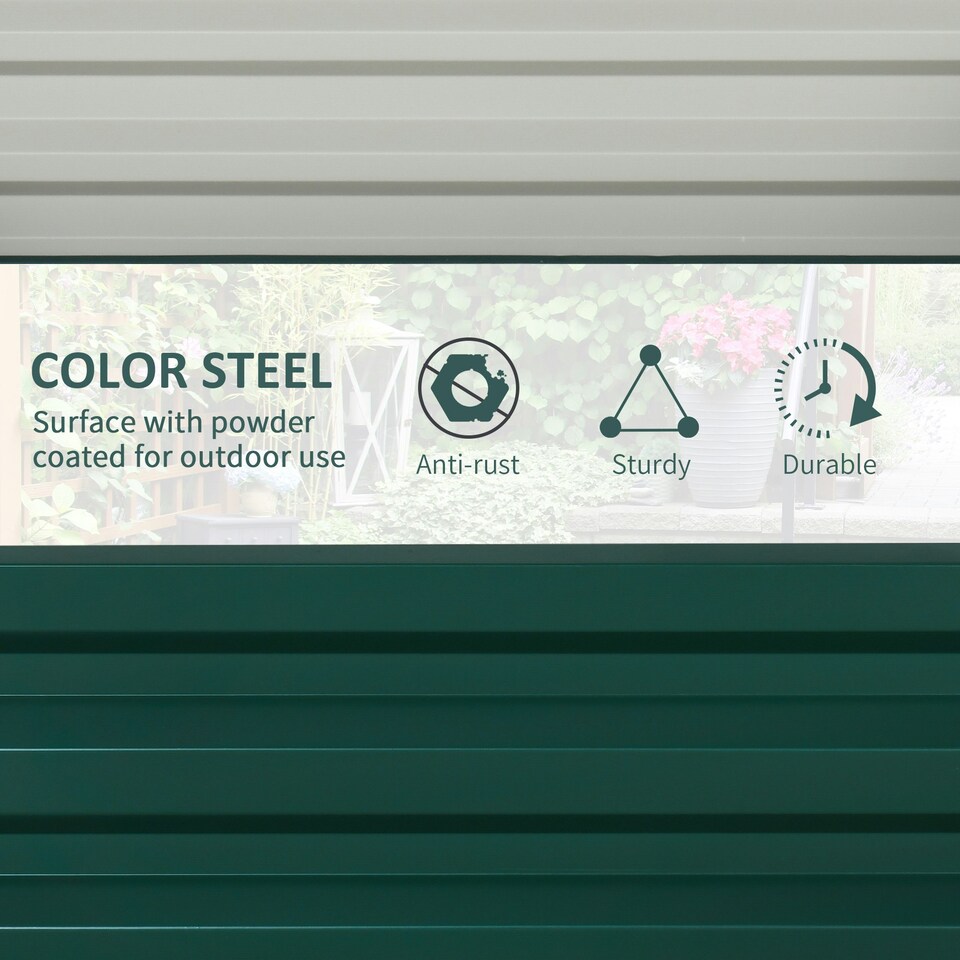 image 1 of Outsunny Set of 2 Raised Garden Bed Galvanised Planter Box Easy Setup Dark Grey