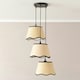 image 1 of ValueLights Dutton Black Trim Scallop 3 Drop Cluster Matte Black Ceiling Pendant Light Black