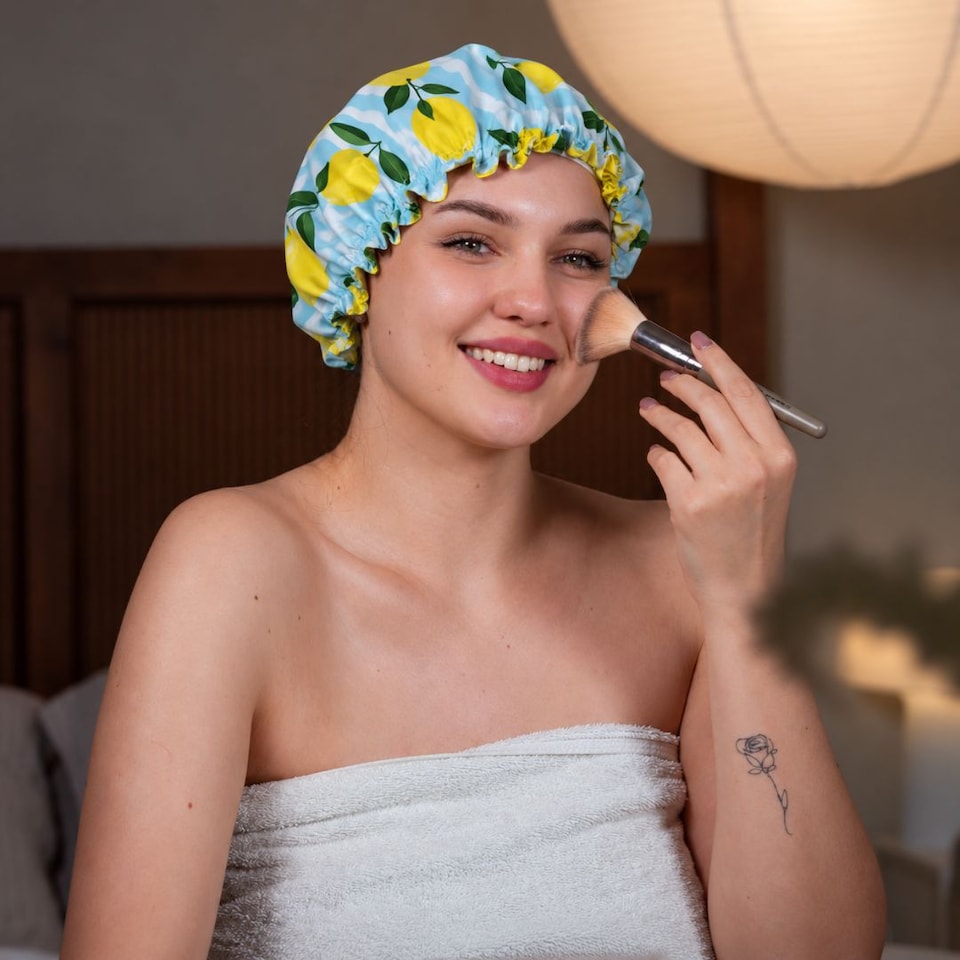 image 1 of SMUG Shower Cap - Lemon Print