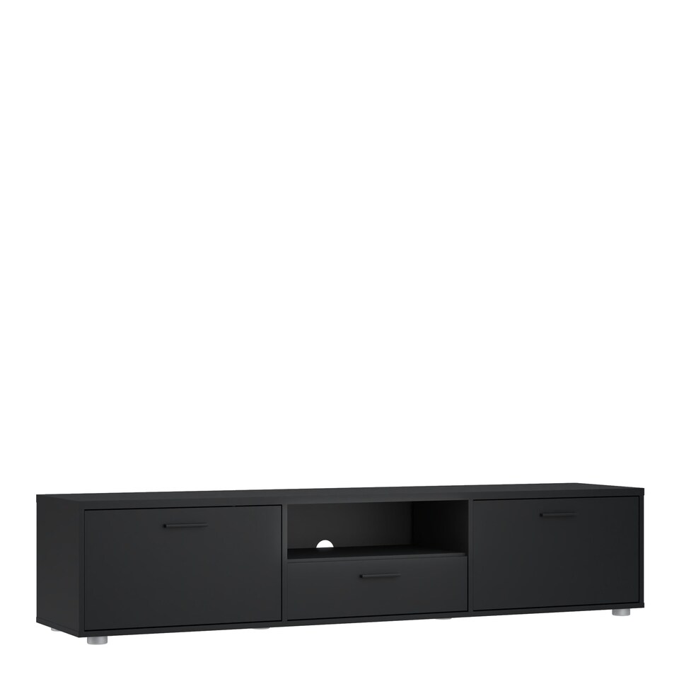 image 1 of Media TV Unit with 2 Doors 1 Drawer 177cm Black