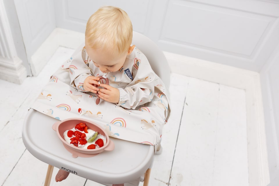 image 1 of Bibado Sporkit Multi-Stage Baby Weaning Spork & Dipper - Blush, 2 Pack
