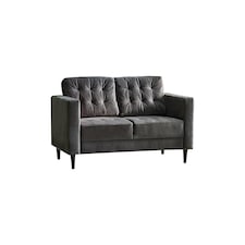 Furniturebox Jolene 2 Seater Velvet Dark Grey Sofa