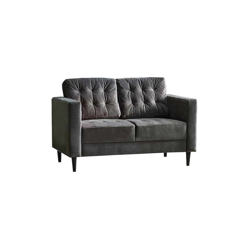 image 1 of Furniturebox Jolene 2 Seater Velvet Dark Grey Sofa