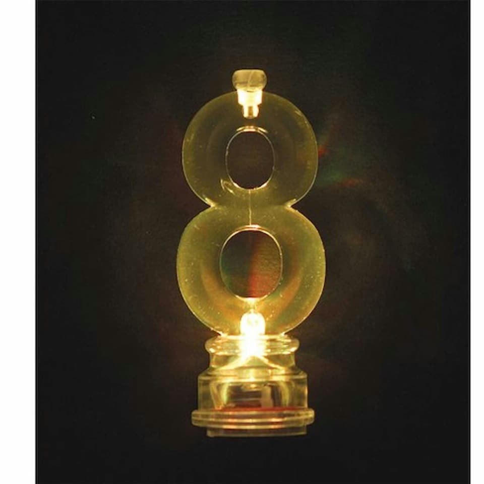 image 1 of Flashing Number 8 Birthday Candle