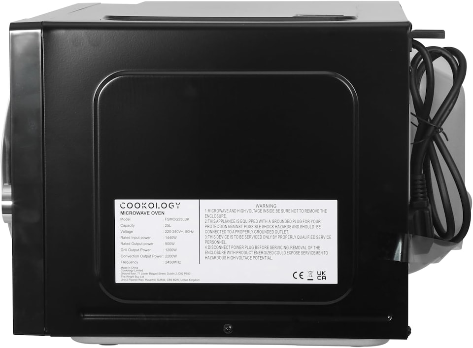 image 1 of Cookology Combi Microwave 25L with Oven & Grill - Black
