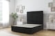 image 1 of Sloomy Manhattan Black Plush Divan Bed Base No Drawers With 54 Inch Floor Standing Headboard | Black | Black | Double | 1