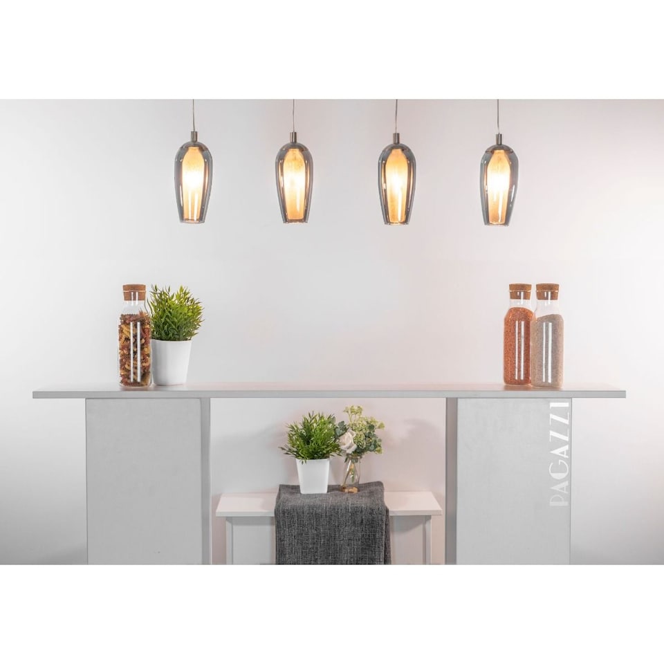 image 1 of Stephie 4 Light Ceiling Light Bar Satin Nickel