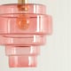 image 2 of ValueLights Lane Pink Glass 5 Tier Layered Easy Fit Ceiling Pendant Lamp Shade with LED Bulb Pink