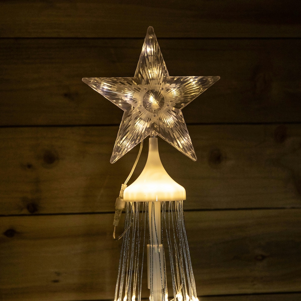 image 1 of 1.35m Light up Christmas Cone Tree with 160 Warm White LEDs and Timer Function