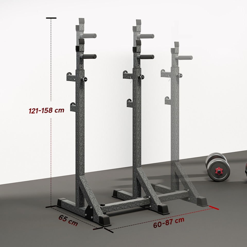 image 1 of SPORTNOW Heavy Duty Squat Rack, Adjustable Weight Barbell Stand, for Home, Gym