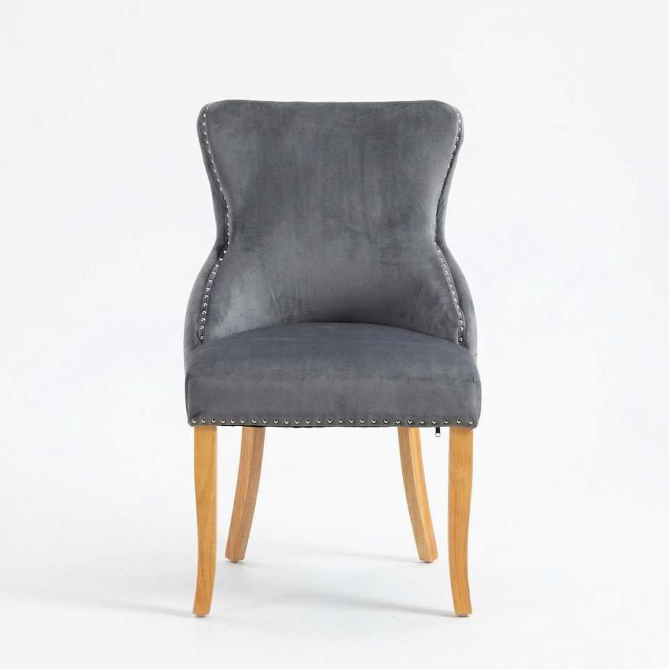 image 1 of Orvino Velvet Fabric Dining Chairs - Set of 2