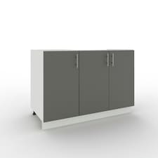 JD Greta Adjustable Legs Kitchen Sink Unit 1200mm Cabinet With Doors - Grey Matt