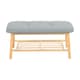 image 1 of Living and Home Bamboo Shoe Bench with Upholstery for Entryway