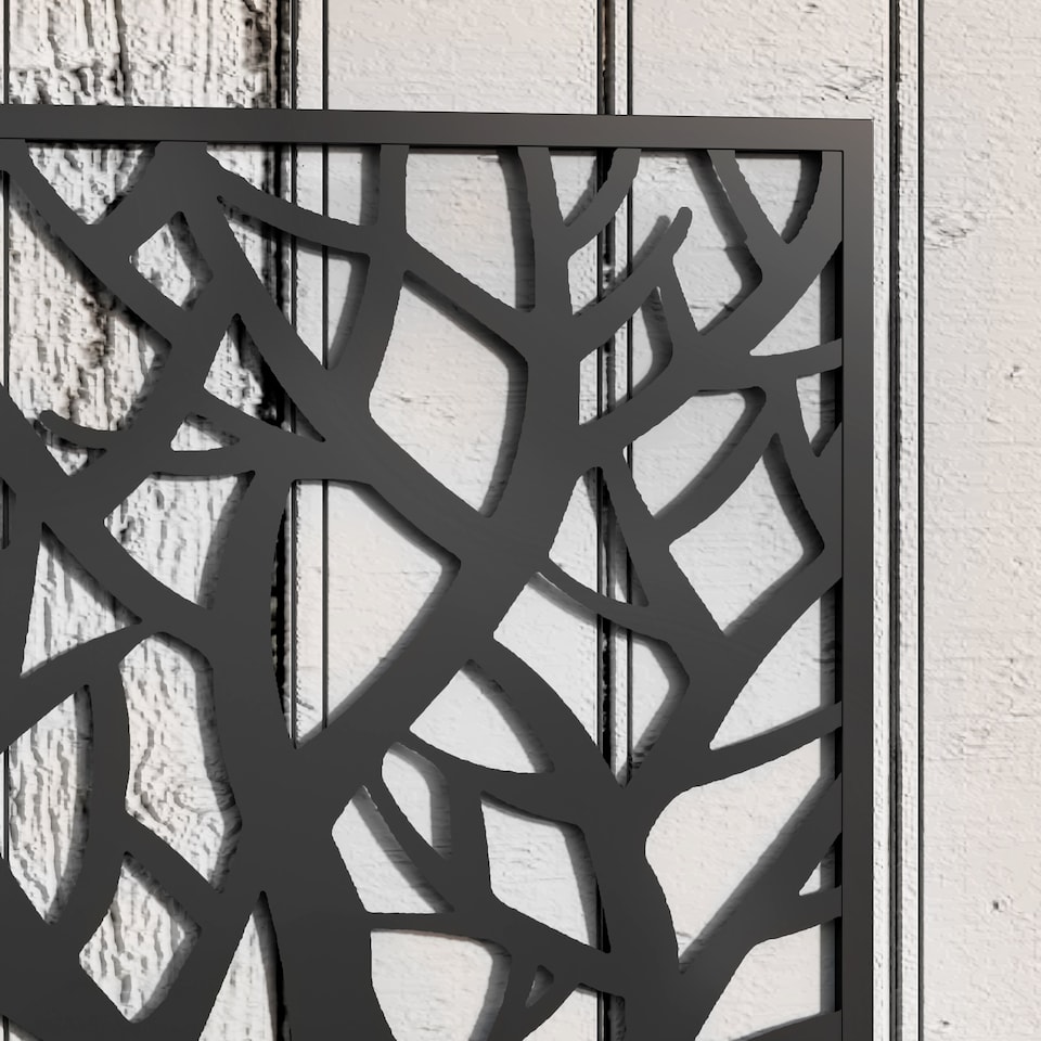 image 1 of Outsunny Metal Raised Garden Bed with Trellis, Outdoor Elevated Planter Box | Black | Black