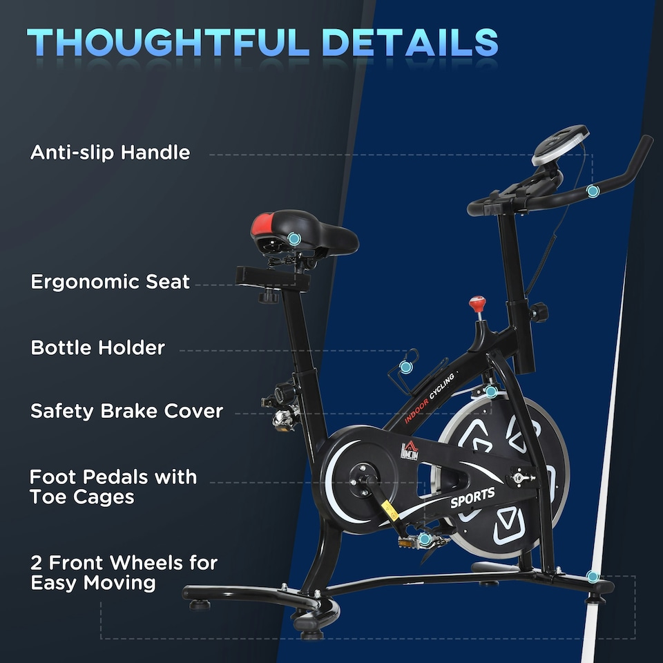 image 1 of HOMCOM Exercise Training Bike Indoor Cycling Bicycle Trainer LCD Monitor