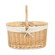 image 3 of Buff Oval Picnic Basket with White Lining | White | White