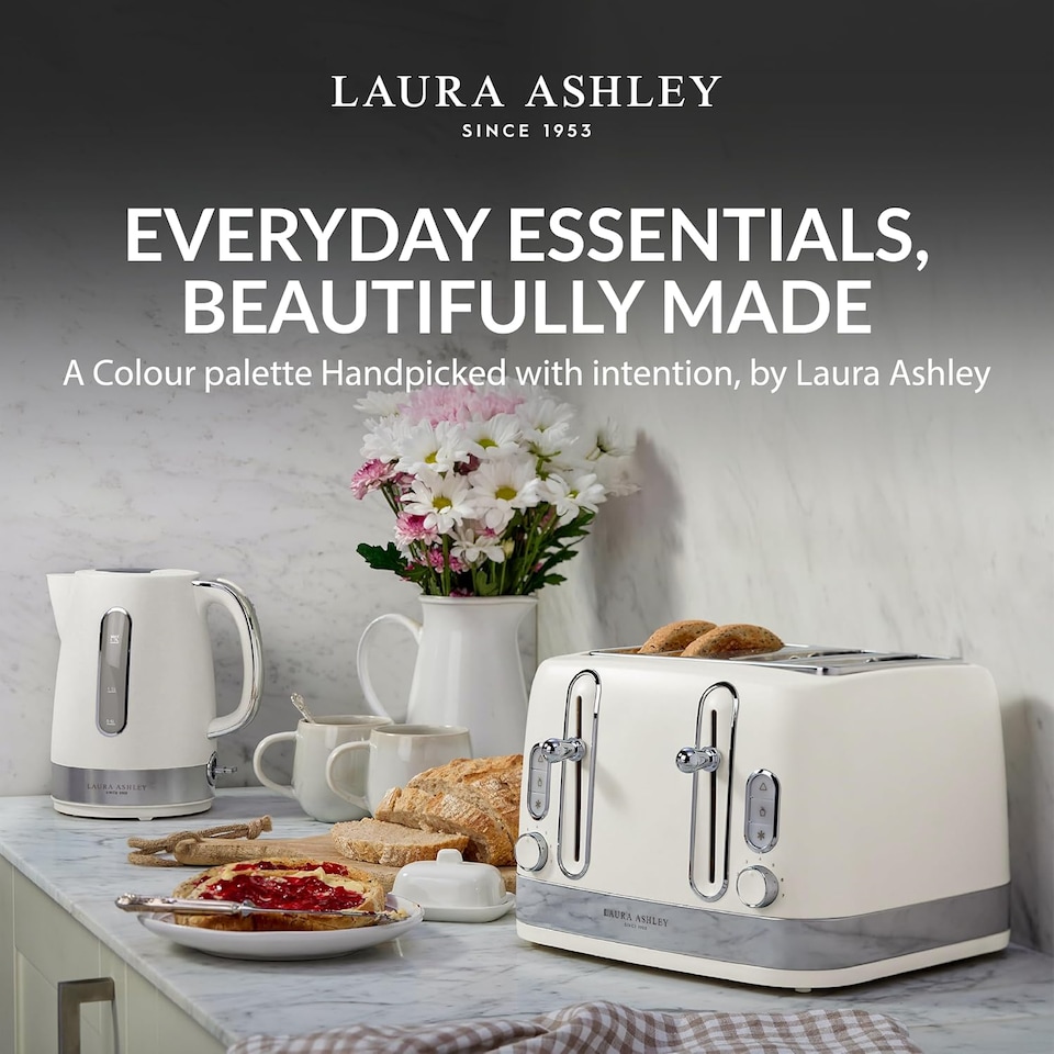 image 1 of Laura Ashley Kettle & Toaster Set Stainless Steel Bundle by VQ