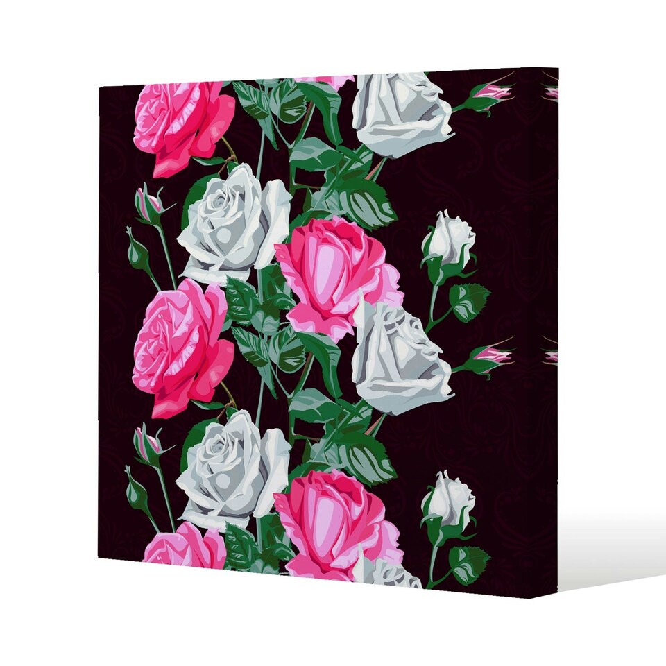 image 1 of pattern of Pink and White Flowers (Canvas Print) 114 x 114 x 4cm