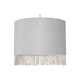 image 3 of First Choice Lighting Set of 2 Fringed Silvery Grey 23cm Fringed Velvet Pendant Shades Silver