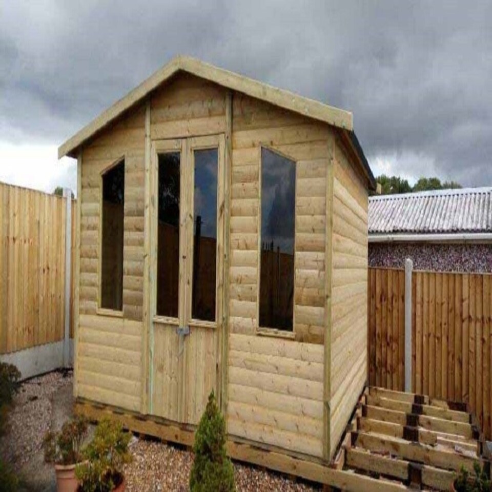 image 1 of 8 X 6 CHATSWORTH SUMMERHOUSE - L243.8 x W182.9 x H243.8 cm | Brown