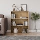 image 2 of Wide 3 Shelf Tier Wooden Bookcase Cabinet Storage Shelving Display Shelves Unit | Multi | Oak | 1