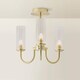 image 4 of ValueLights Canya 3 Way Gold Ceiling Light Clear Ribbed Shades & Bulbs | Gold