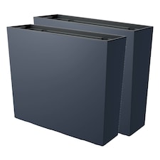 58cm Urbi Case Tall Rectangular Planter | Black | Black & Set of 2 | 2