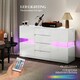 image 4 of HOMCOM LED Sideboard, High Gloss Storage Cabinet with 4 Drawers, White White