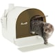 image 6 of PawHut Cat Litter Box Kitten Litter Tray w/ Lid, Scoop, Filter, Flap Door