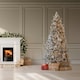image 3 of 7FT Half Slim Xmas Snow Flocked Christmas Tree