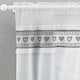 image 2 of Lucy Black Embroidered Heart Design Window Set 140 x 122 cm Rod Pocket Window Set with Frill Edging and 2 Matching Tie Backs