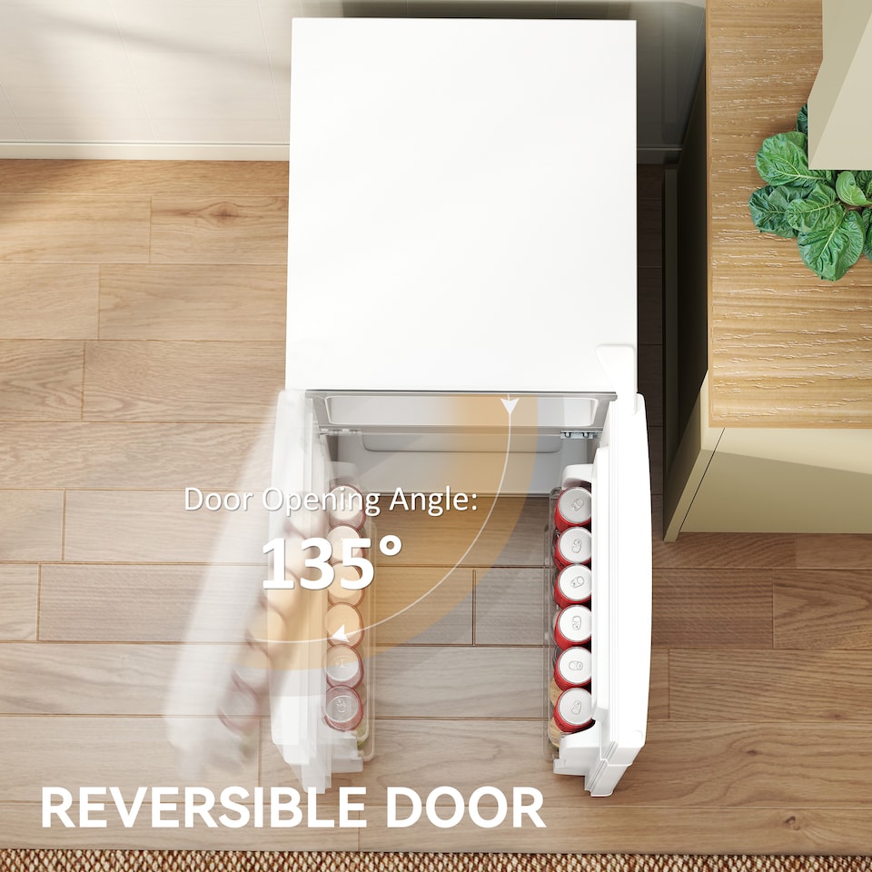 image 1 of HOMCOM 88L Under Counter Fridge with 5-Setting Thermostat, White | White