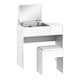 image 1 of HOMCOM Dressing Table Set with Flip-up Mirror Padded Stool Sliding Drawer White