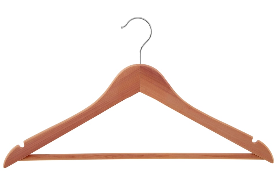 image 1 of Interiors by Premier Cedar Wood Clothes Hanger, Natural Anti-Moth Hanger With Shoulder Notches And Chrome Hook